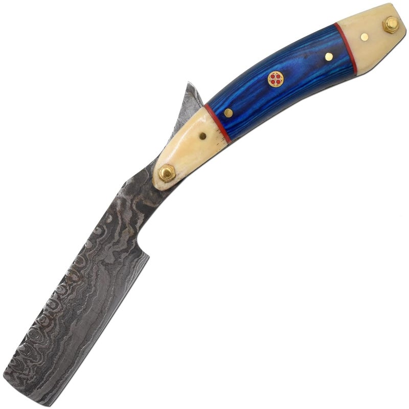 Old Ram Straight Razor | Straight-Edge-Razor Sharp High Hardness Real Damascus Steel Cutthroat Straight Edge-Blade | Barber Razor - Image 2